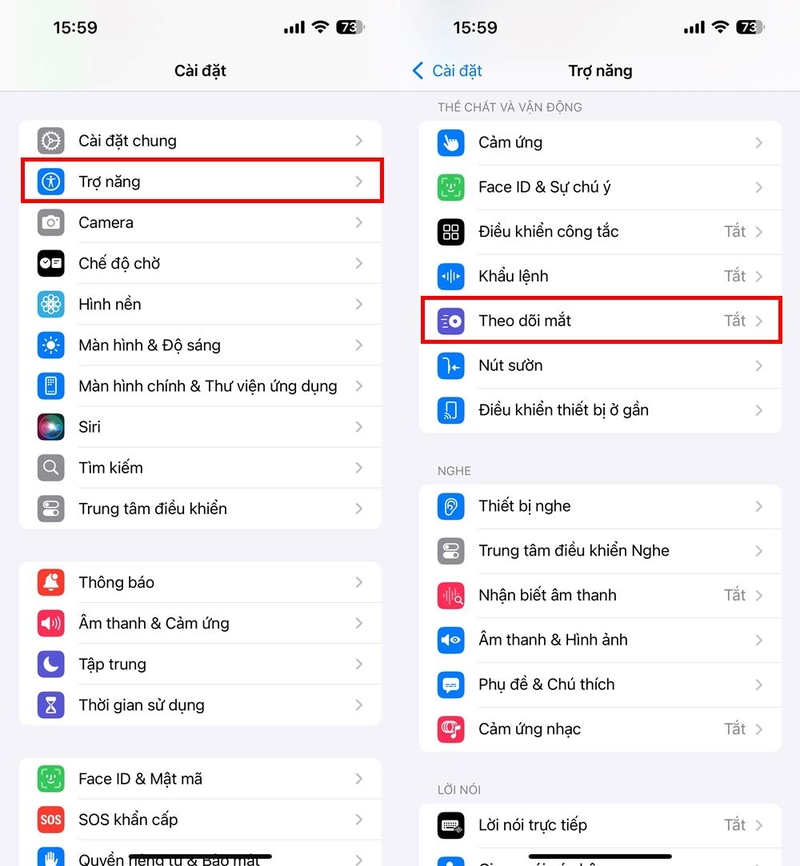 Cách bật tính năng Theo dõi mắt trên iPhone chạy iOS 18 1