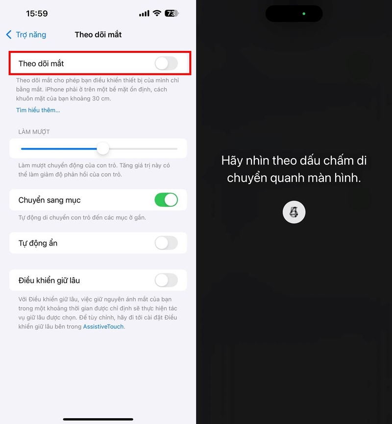 Cách bật tính năng Theo dõi mắt trên iPhone chạy iOS 18 2