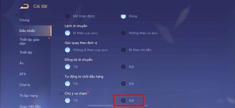 Cách bật Chú ý va chạm trong Liên Quân Mobile ảnh 3