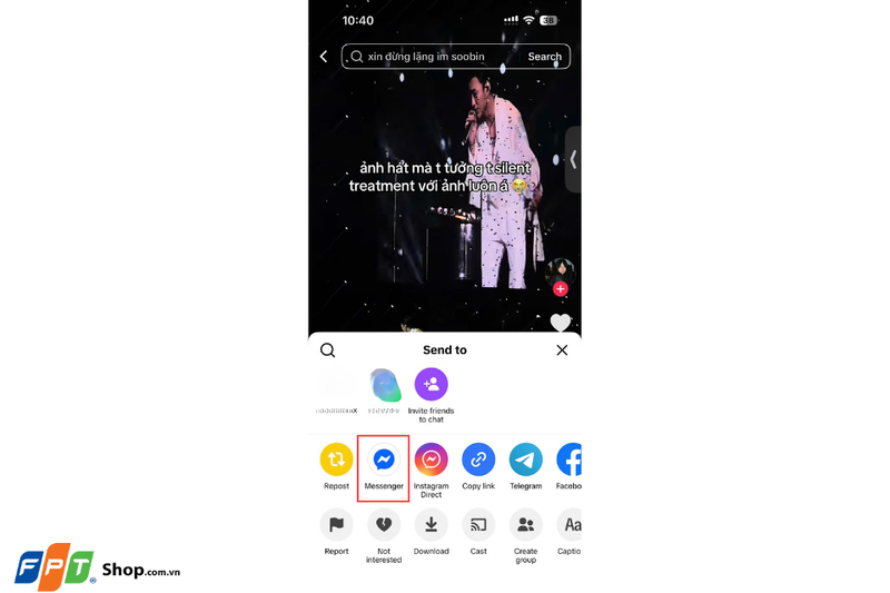 Chọn gửi qua Messenger
