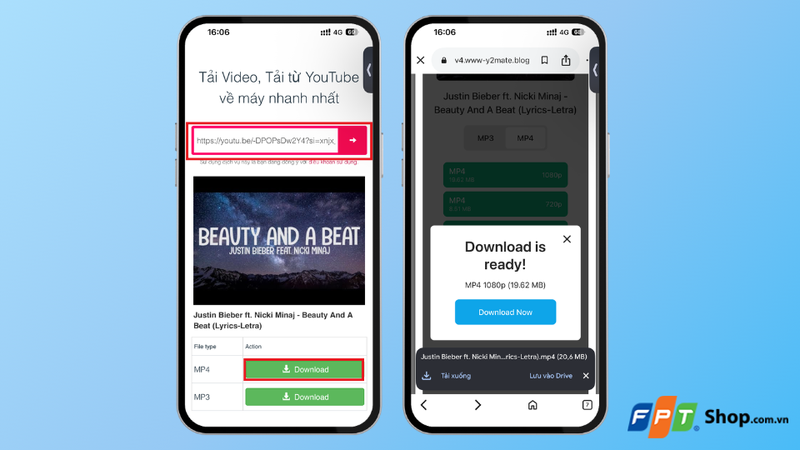 Cách tải video YouTube bằng Y2Mate
