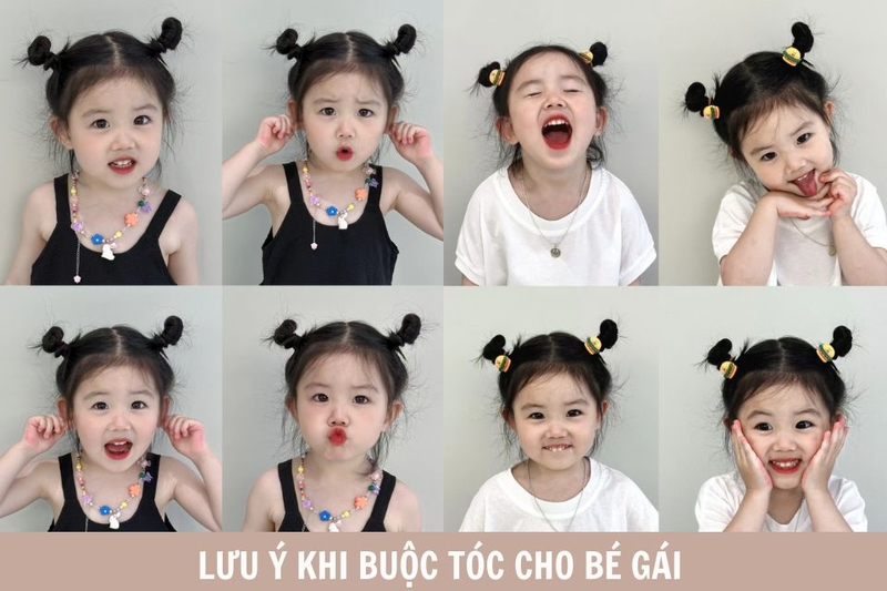 Những lưu ý cần biết khi buộc tóc cho bé gái