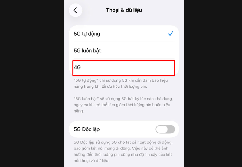 Cài đặt 5G trên điện thoại iPhone - hình 7