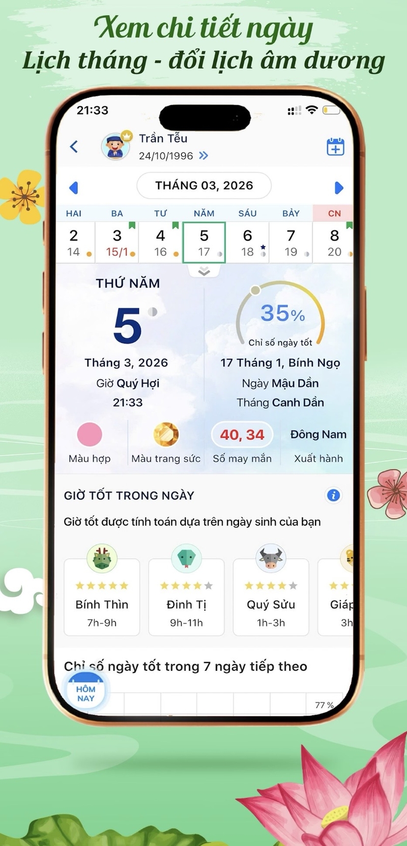 cách cài đặt lịch Vạn Niên đẹp cho smartphone - Hình 5