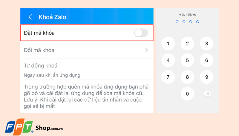 Đặt mã khóa