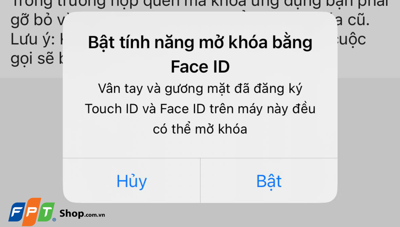 Bật tính năng mở khoá
