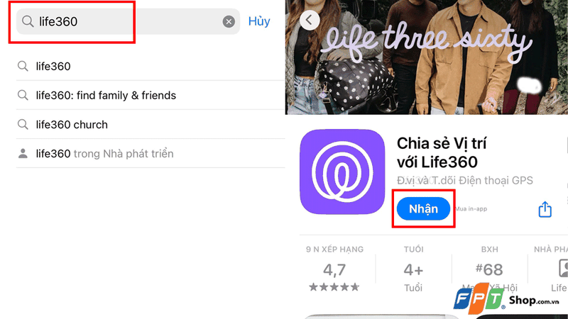 Tìm kiếm và tải về ứng dụng Life360