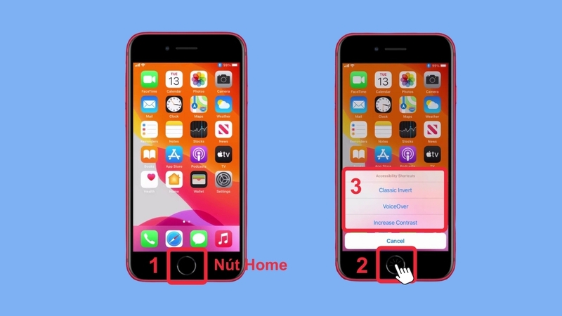 cách cài phím tắt trợ năng iPhone 5