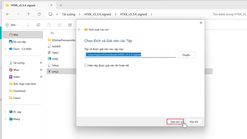 Mở file Setup bằng cách nhấp đúp chuột hoặc chọn Open để bắt đầu quá trình cài đặt