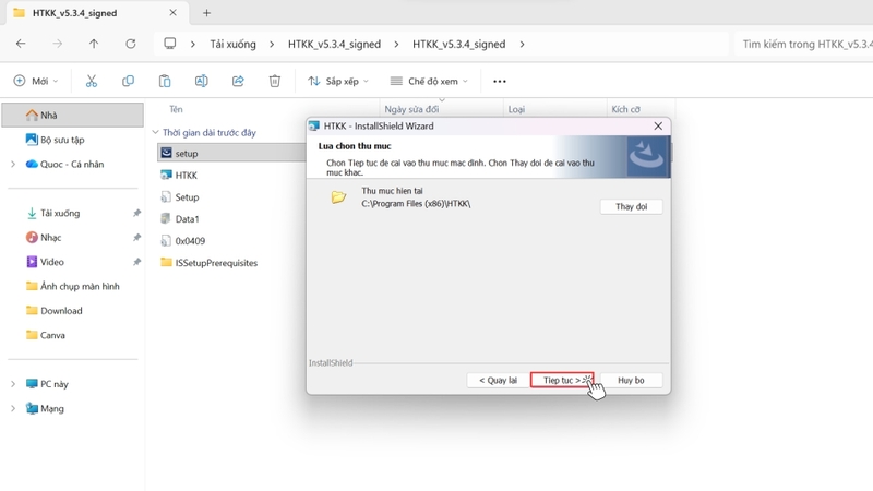 Phần mềm sẽ được cài đặt mặc định vào thư mục Program Files