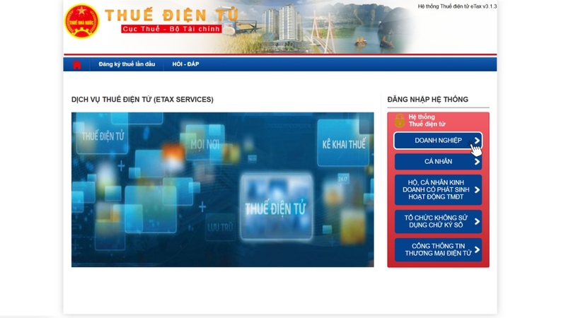 Truy cập trang thuế điện tử tại thuedientu.gdt.gov.vn