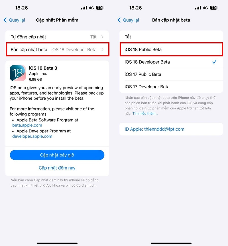 Cách cập nhật iOS 18 Public Beta 3