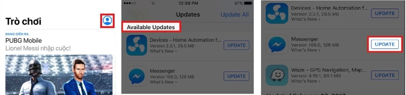 Cách cập nhật Messenger 3