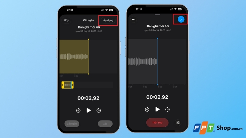 Nhấn Áp dụng và chọn Xong