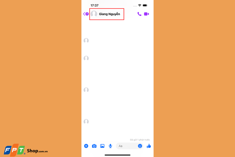 Nhấn vào tên người trò chuyện