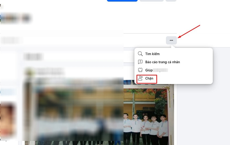 Nhấn vào biểu tượng ba chấm trên trang cá nhân