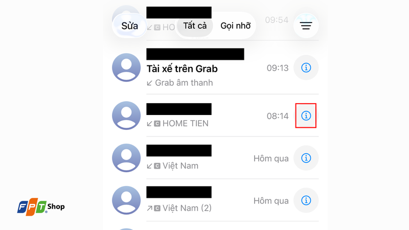 Nhấn vào biểu tượng (i)