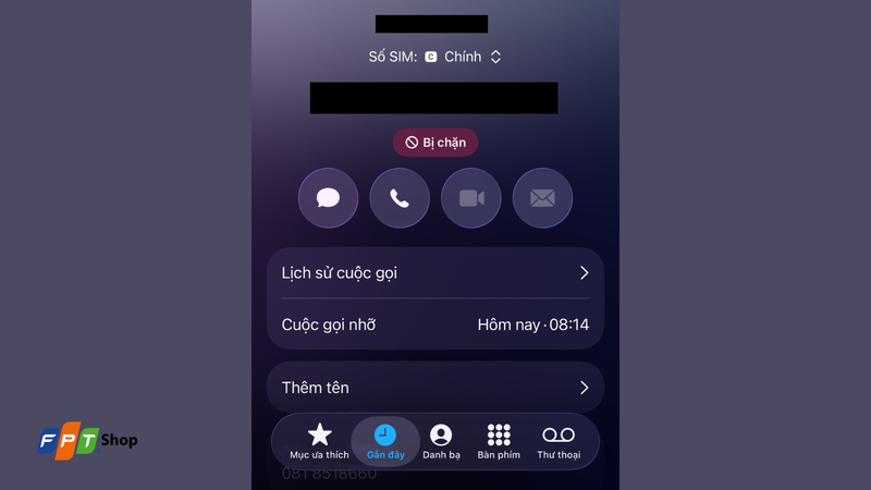 Chặn số điện thoại thành công