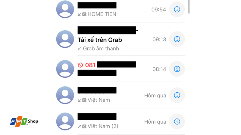 Tìm số điện thoại đã chặn