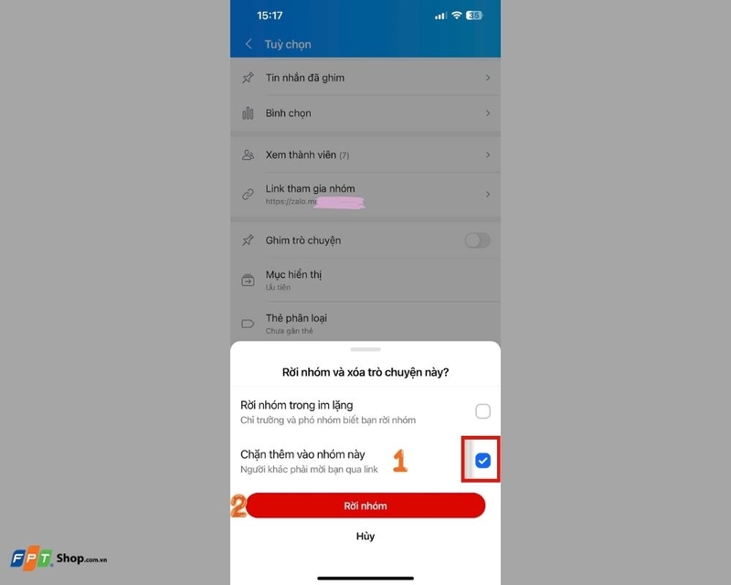 Cách chặn thêm vào nhóm Zalo (ảnh 5)