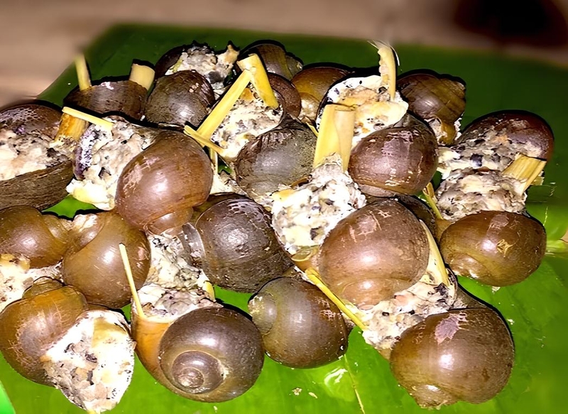 Ốc bươu vàng nhồi thịt