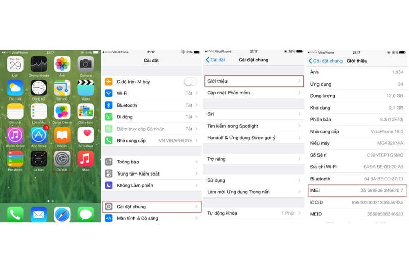 Cách check IMEI iPhone của máy qua phần Cài đặt