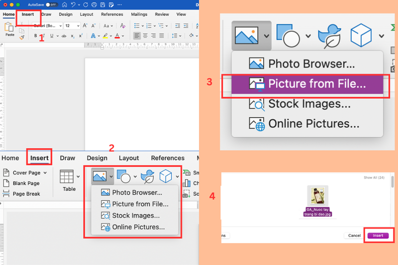 Cách chèn đường viền hình ảnh trong Word (2)