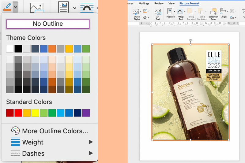 Cách chèn đường viền hình ảnh trong Word (4)