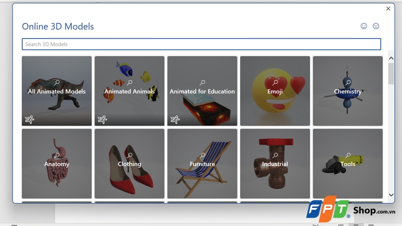 Tìm kiếm mẫu 3D trên nhiều chủ đề khác nhau