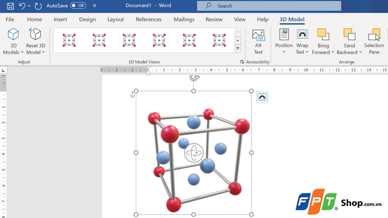 Chỉnh sửa mô hình 3D sau khi chèn