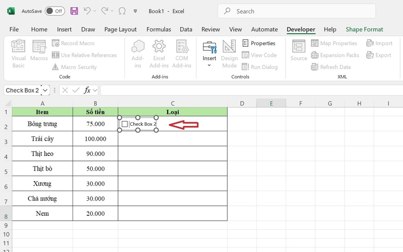 cách chèn và tùy biến nút chọn trong excel hình 6
