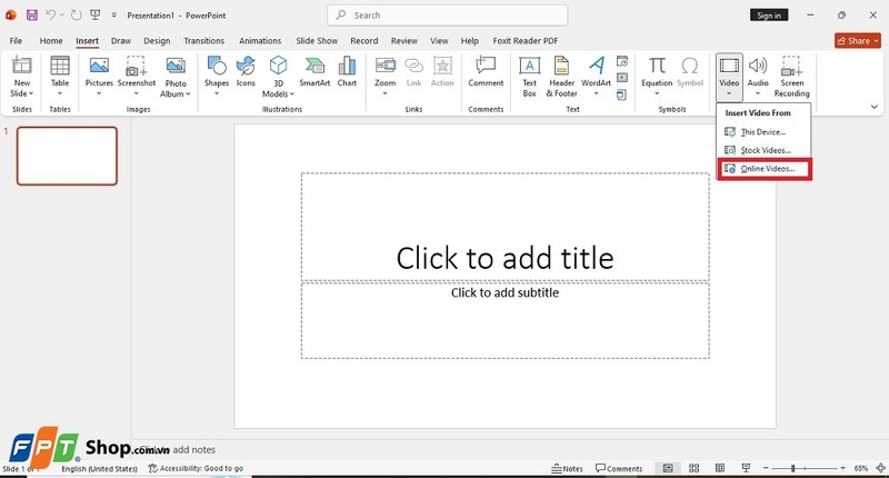 cách chèn video Youtube vào Powerpoint 2