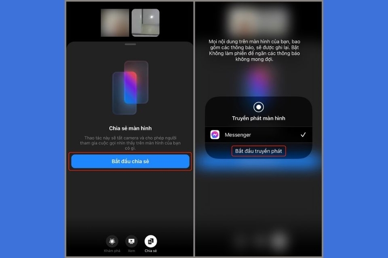 Chất lượng hình ảnh khi chia sẻ màn hình Messenger nét không?