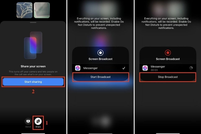 Hướng dẫn cách chia sẻ màn hình iPhone iPad qua Messenger