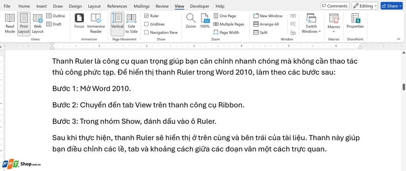 Cách chỉnh thẳng hàng trong Word 2010 ảnh 1