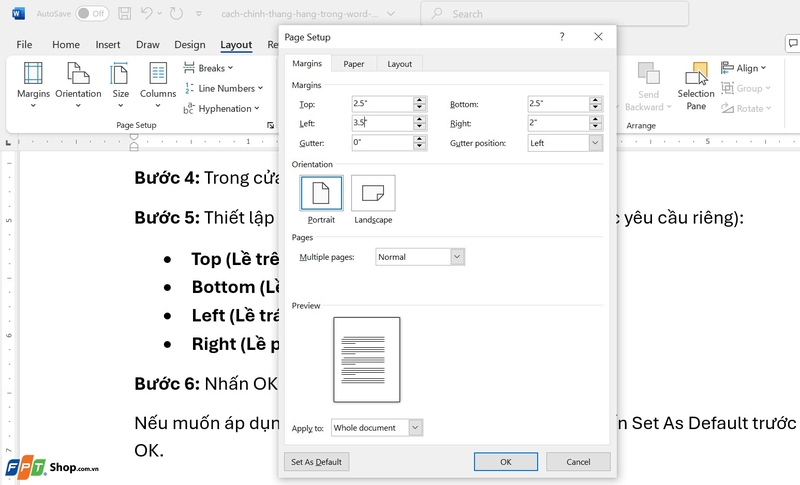 Cách chỉnh thẳng hàng trong Word 2010 ảnh 3