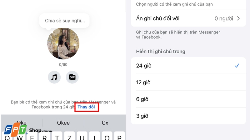 Nhấn vào chữ Thay đổi