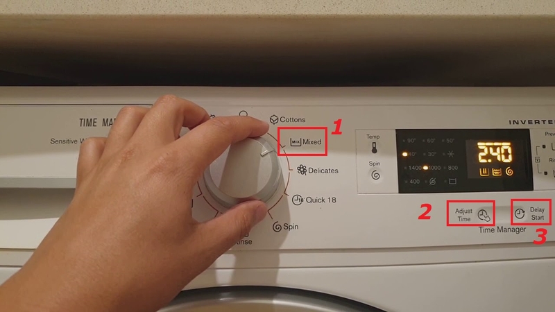 cách chỉnh thời gian máy giặt Electrolux 3