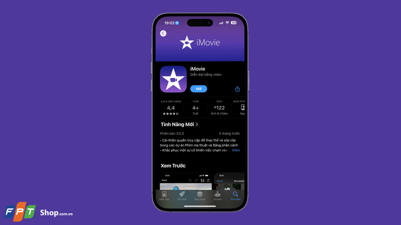 Tải và cài đặt ứng dụng iMovie từ App Store