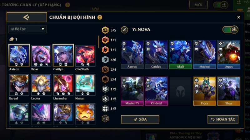 Danh sách tướng đội hình Master Yi DTCL mùa 17