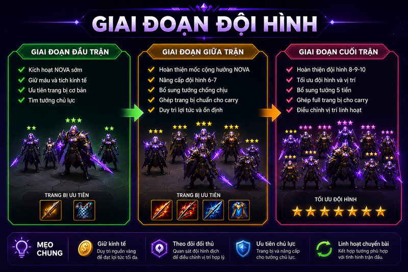 cách chơi đội hình NOVA 5.1