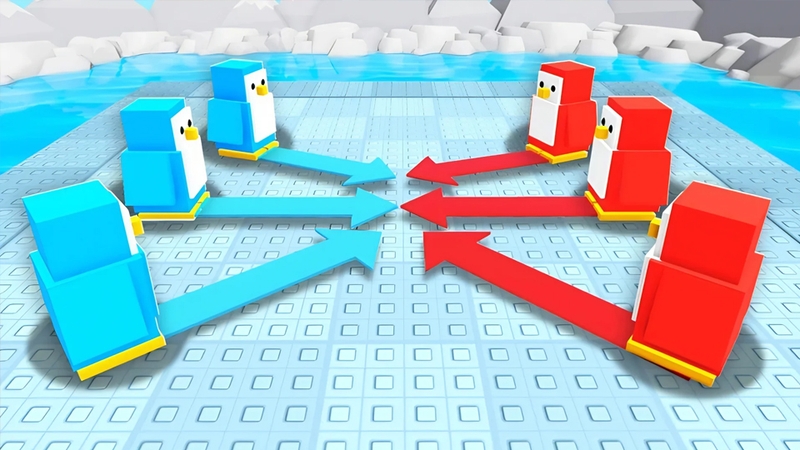 Gameplay của Roblox Knockout trượt đẩy khá đơn giản