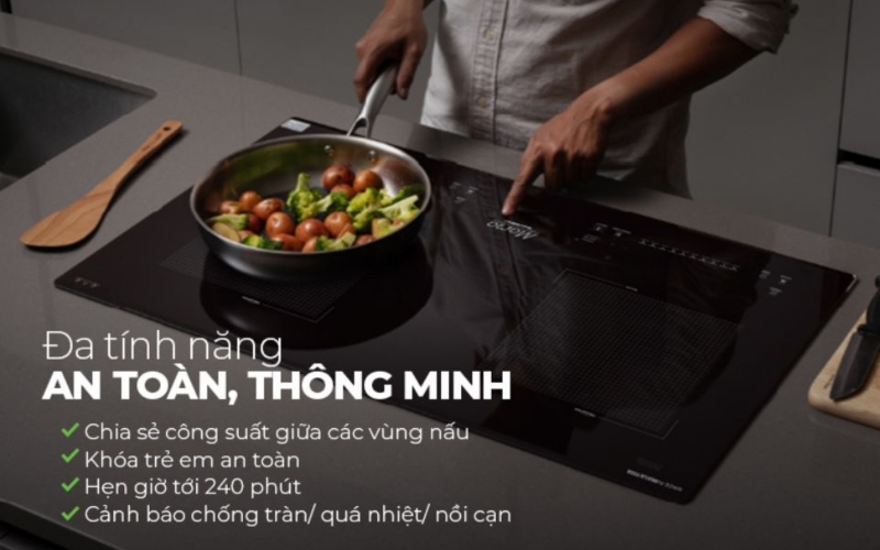 Bếp điện từ đôi lắp âm 3600W Sunhouse SHB9208New