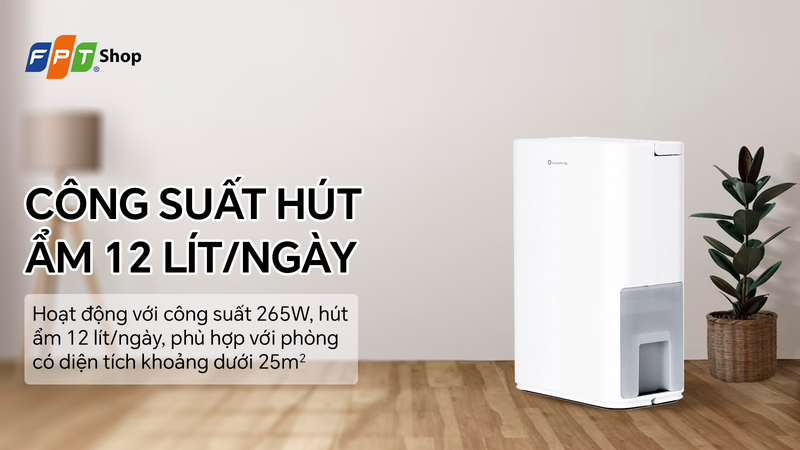 Chọn công suất hút ẩm theo diện tích phòng
