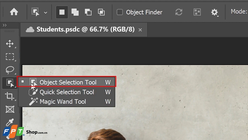 Sử dụng tính năng Object Selection Tool bước 1