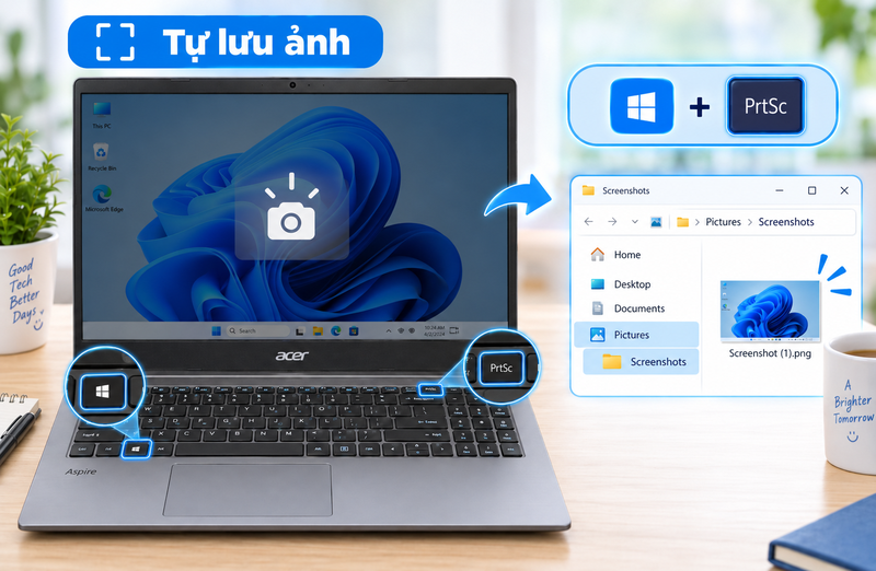 Cách chụp màn hình Acer Aspire - hình 2