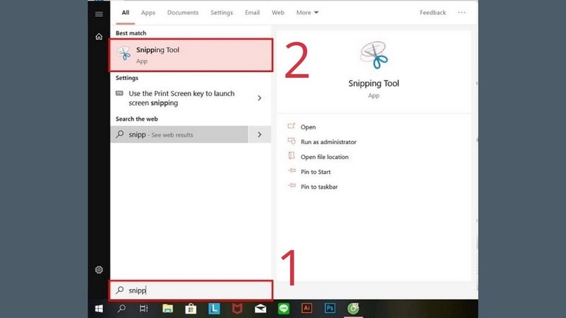 Chụp màn hình bằng ứng dụng Snipping Tool