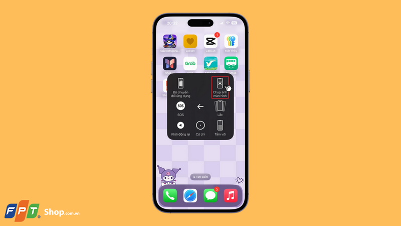 Chọn mục Chụp ảnh màn hình