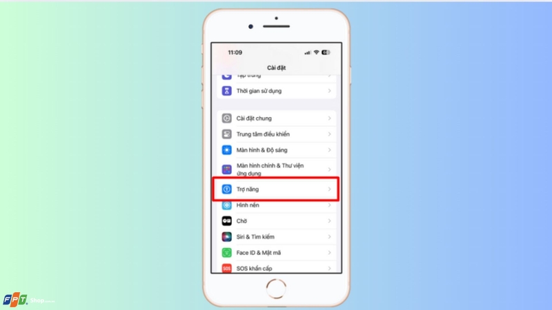 Vào ứng dụng Cài đặt, chọn Trợ năng