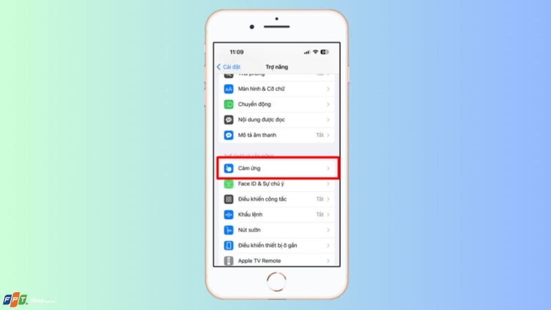 Vào mục Cảm ứng